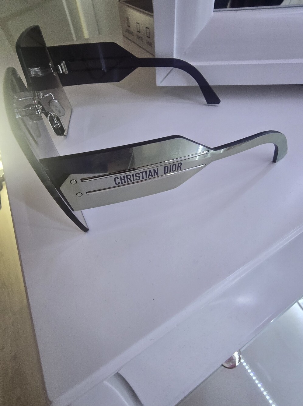 Christian Dior Silver Shield Sunglasses